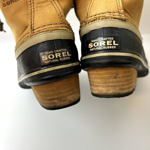 Sorel Womens Winter Slimpack Lace II Boot Size 6.5 Leather Tan Rubber - Picture 7 of 15